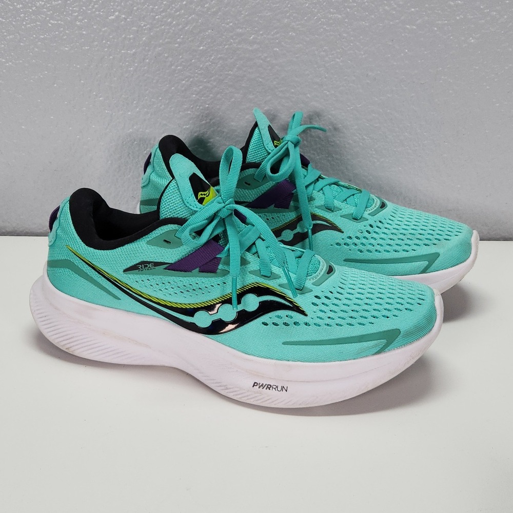 Saucony Ride 15 Running Shoes Womens 7.5 Cool Mint Acid S10729-26 Sneaker